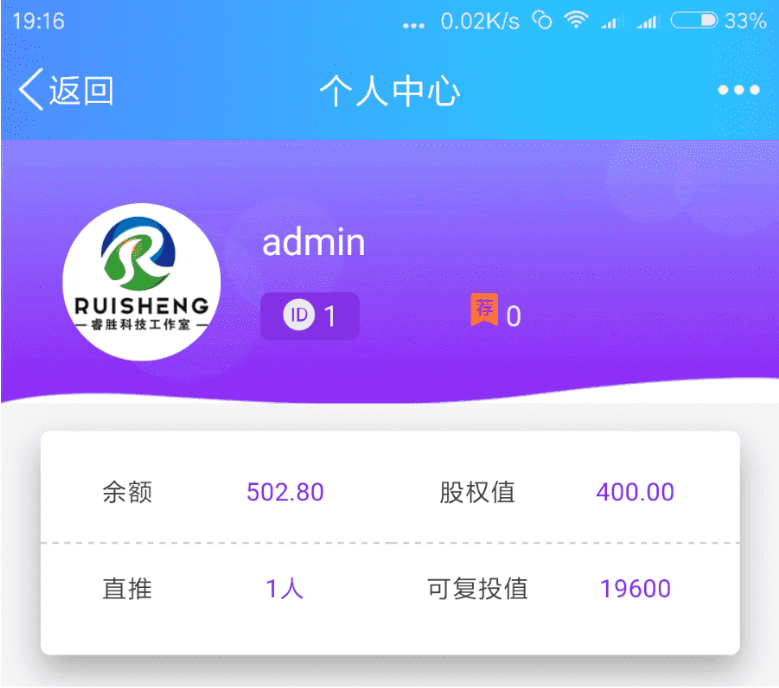 最新尊享富理财系统源码 股权直销公排商城见点奖